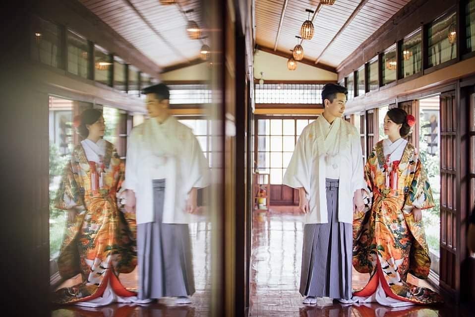 情侶和服拍攝紀州庵文學森林日式廊道